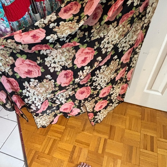 American Vintage Black  Floral Maxi Dress so pretty y2k - Picture 4 of 9